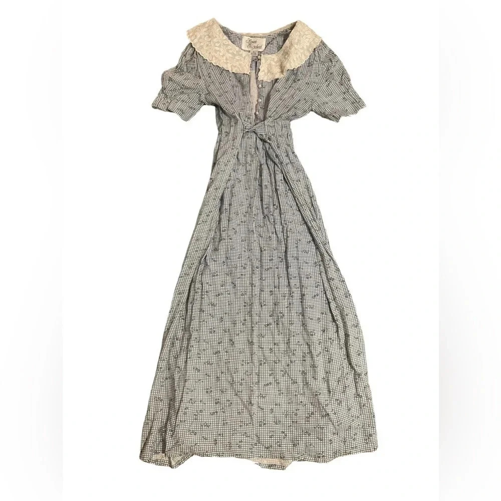 👗🌸 Sarah Elizabeth Vintage Ruffle Collar Prairie Maxi Dress Size 6 🌸👗